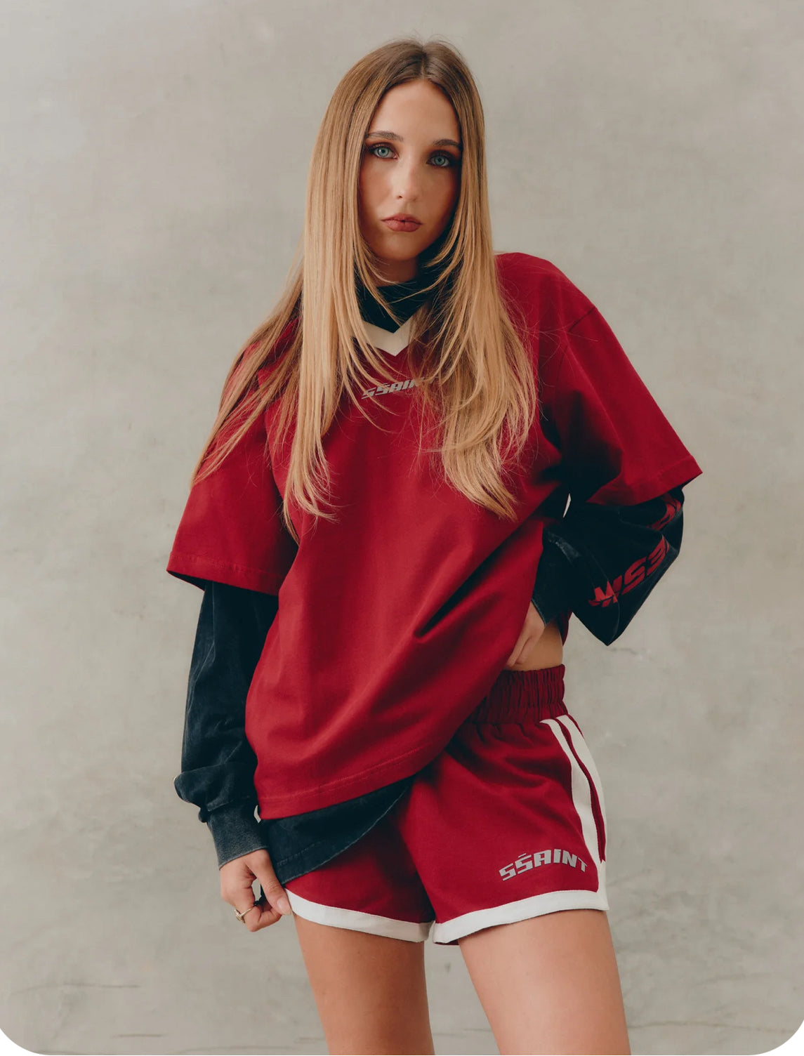 SSAINTS / REFLECTIVE V / SHORTS / C HERRY