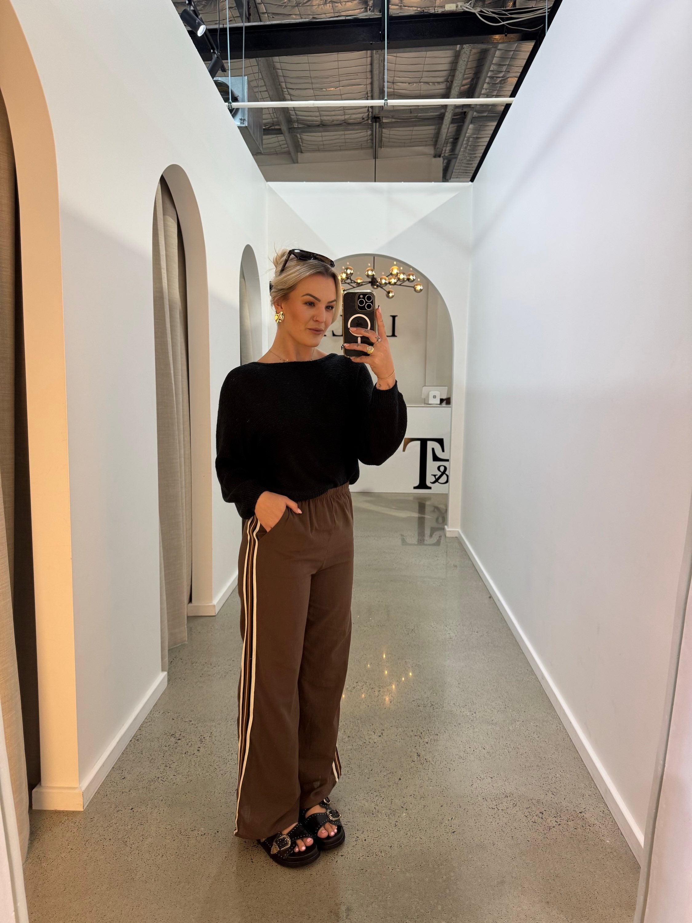 BY FRANKIE / CHOCOLATE- BLACK RACER PANTS / 987-1