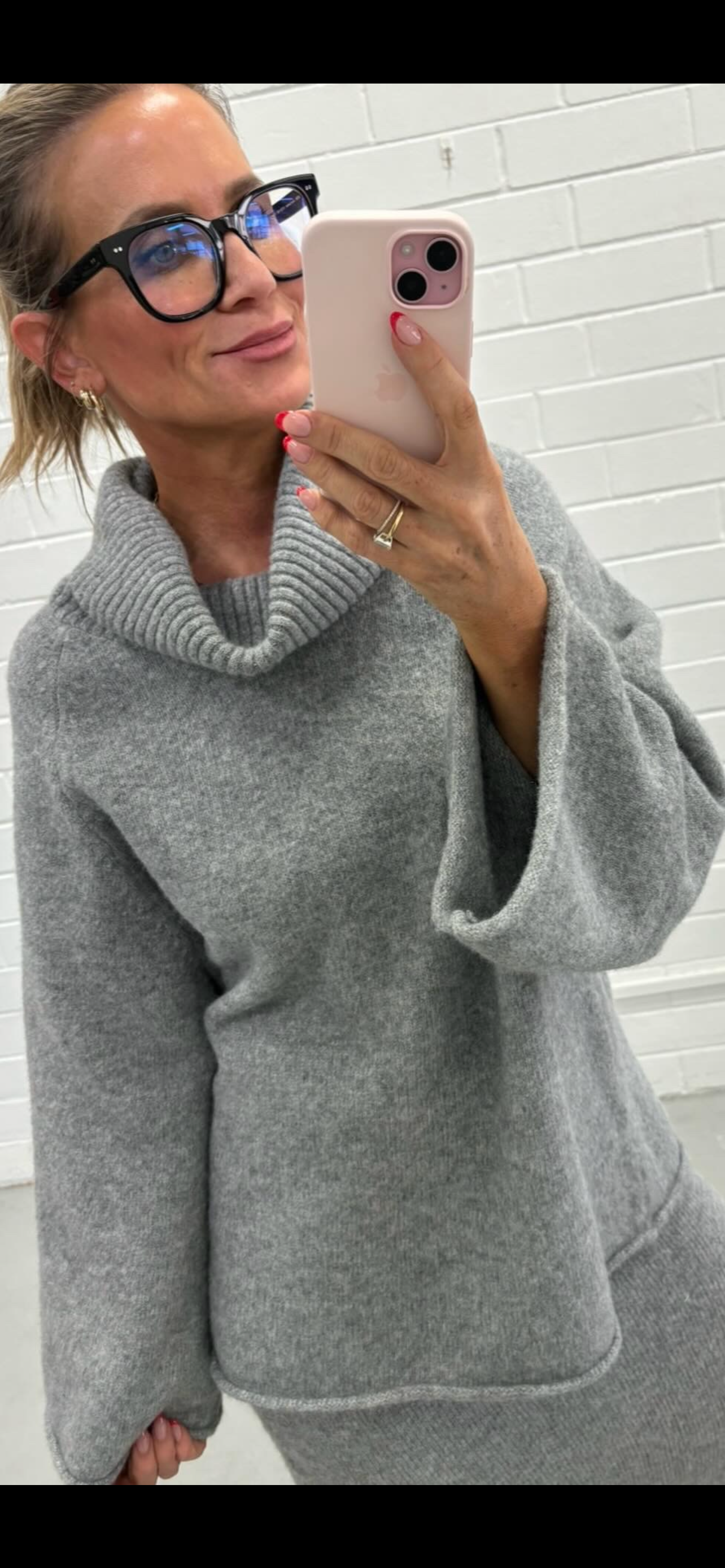 Mohair Knit Skirt - Grey