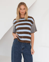 PAPER HEART / VANESSA KNIT TEE / CHOC /  PH13931