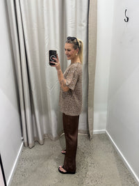 BY FRANKIE / BROWN SEQUINS TOP / 985-1