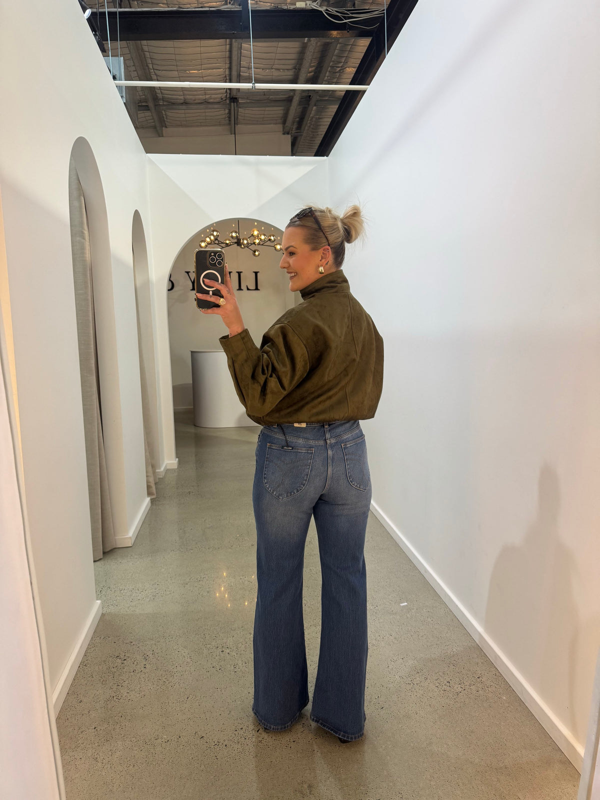 BY FRANKIE / KHAKI FAX SUEDE JACKET / 889-2