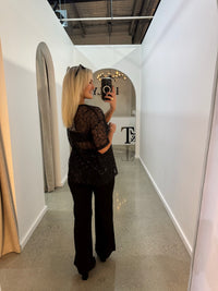 BY FRANKIE / BLACK OVERSIZED SEQUIN TOP / 231-11