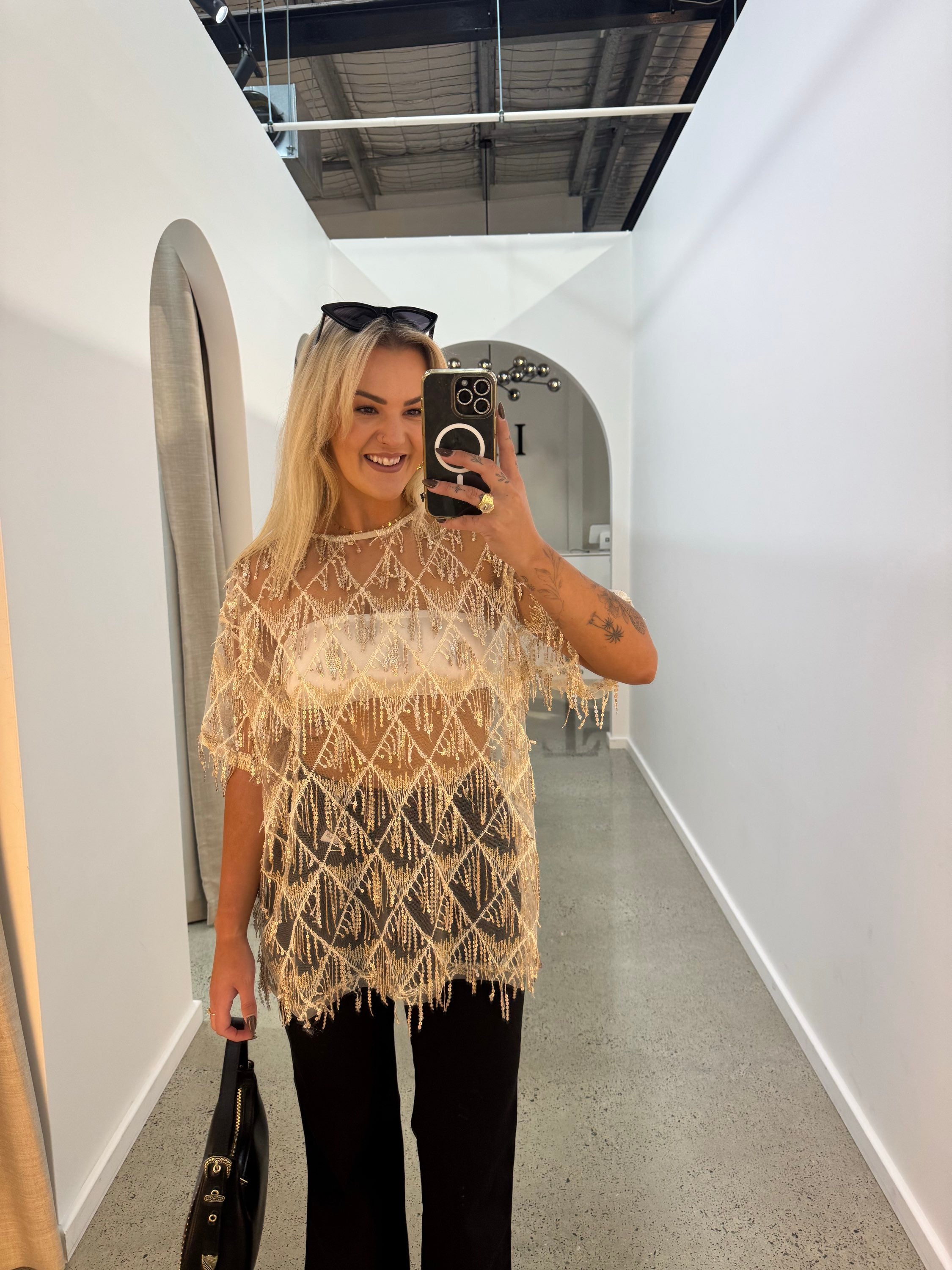 BY FRANKIE / GOLD OVERSIZED TASSEL SEQUIN / 231-13