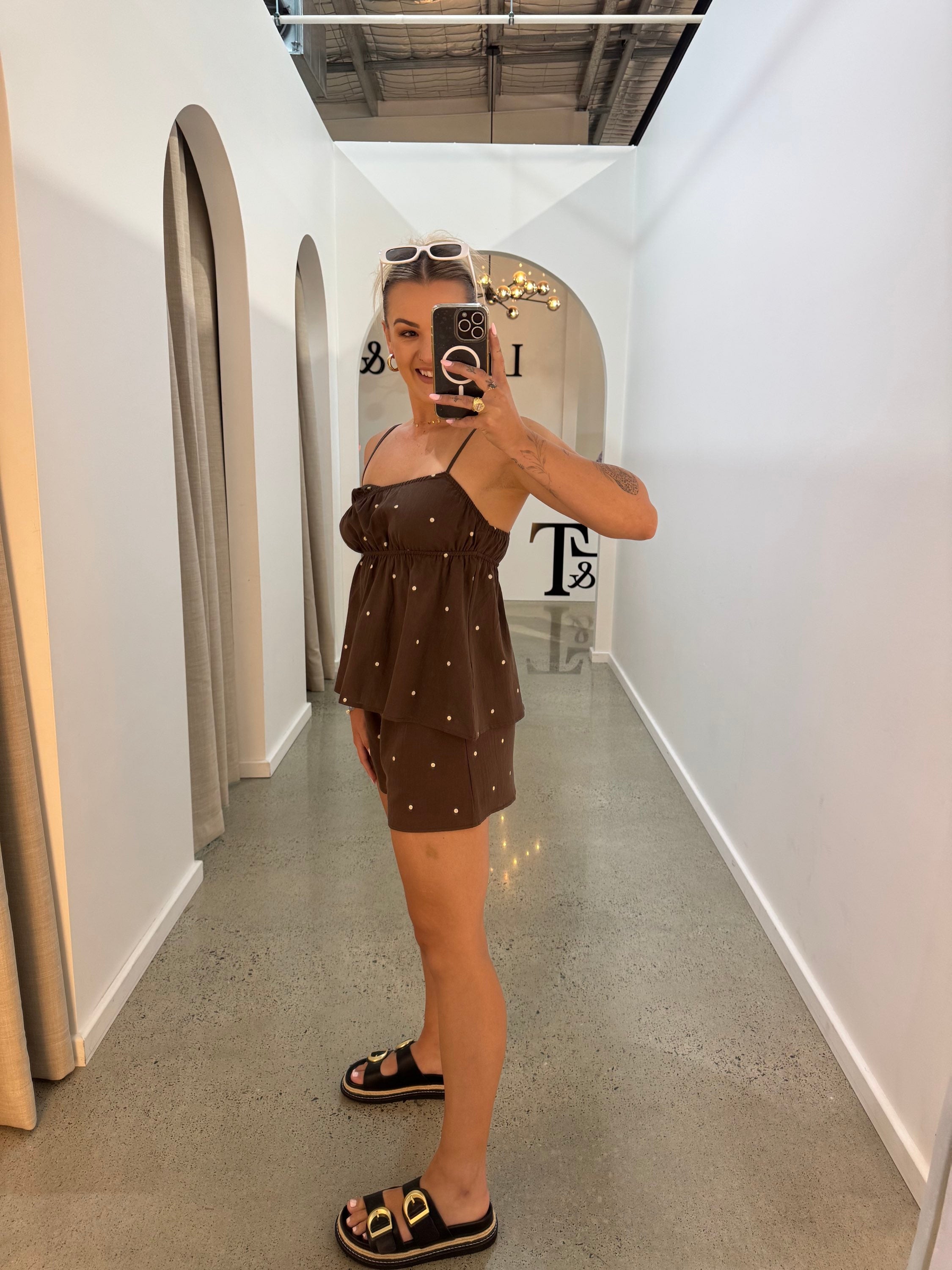 BY FRANKIE / CHOC POLKA SHORTS / 735-2