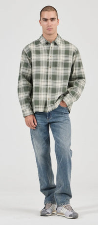 ROLLAS / CAMPUS HEARY CHECK LS SHIRT / OLIVE / S62H06