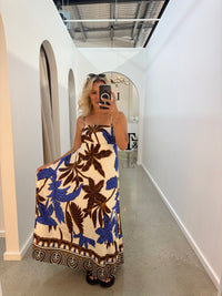 BY FRANKIE / CHOC - BLUE PALM DRESS / 902-28