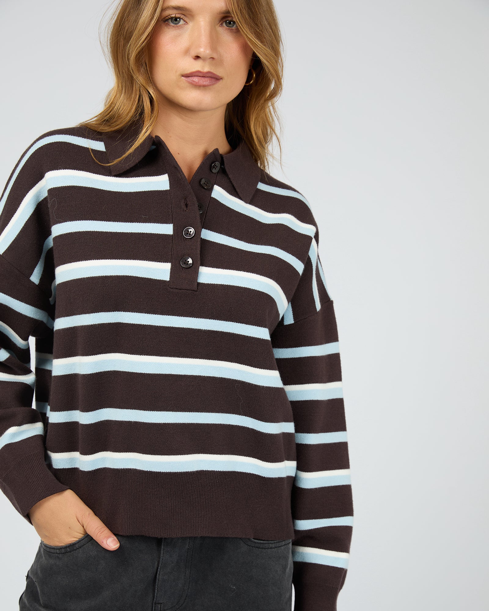 SILENT THEORY / ANITA POLO TOP / 6077111.CHOC