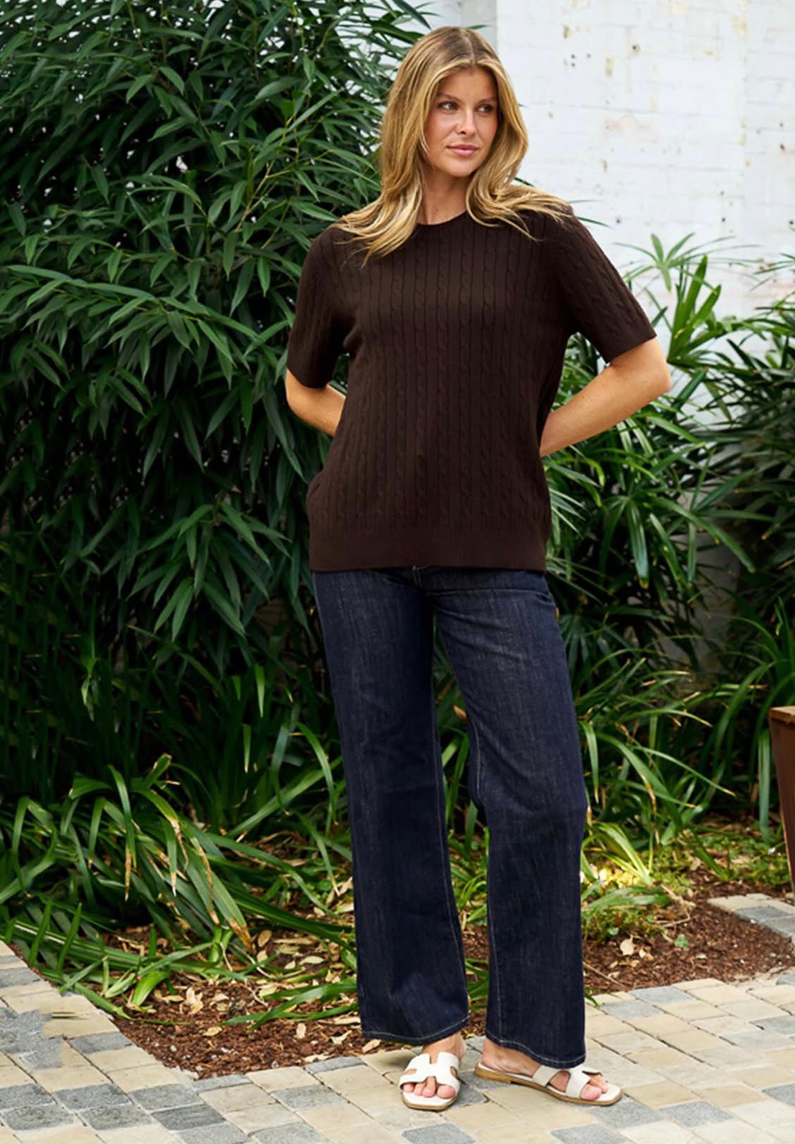 BOHO AUSTRALIA / RHODRI KNIT TOP / COFFEE / BK26464004
