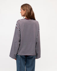 PAPER HEART / REMI STRIP LS TEE / PH14084 / BLUE-PLUM