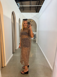 BY FRANKIE / MOCHA SEQUIN DRESS / 699-1