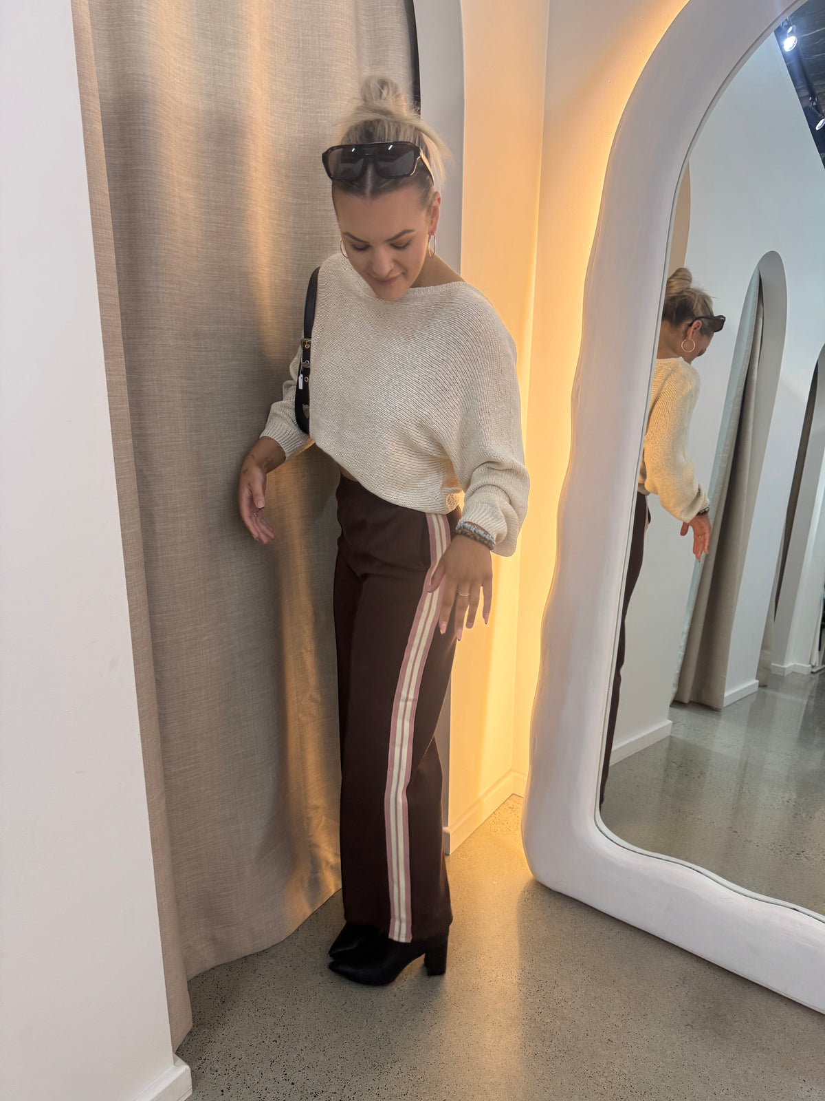BY FRANKIE / PINK STRIP RACER PANT / 904-5