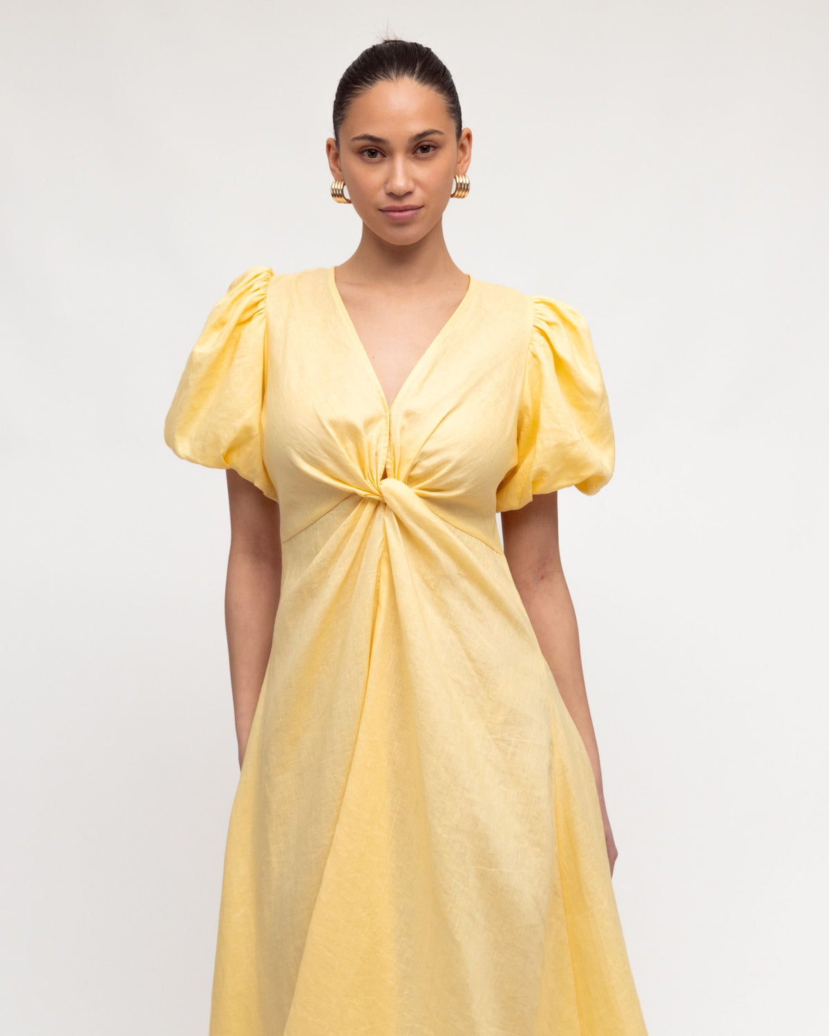 WHITE CLOSET / LEMON TWIST LINEN DRESS / TFL8545-27
