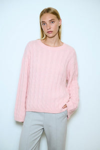 LITTLE LIES / ANNA CABLE KNIT JUMPER / PINK / K26031902