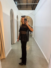 BY FRANKIE / BLACK OVERSIZED SEQUIN TOP / 231-11