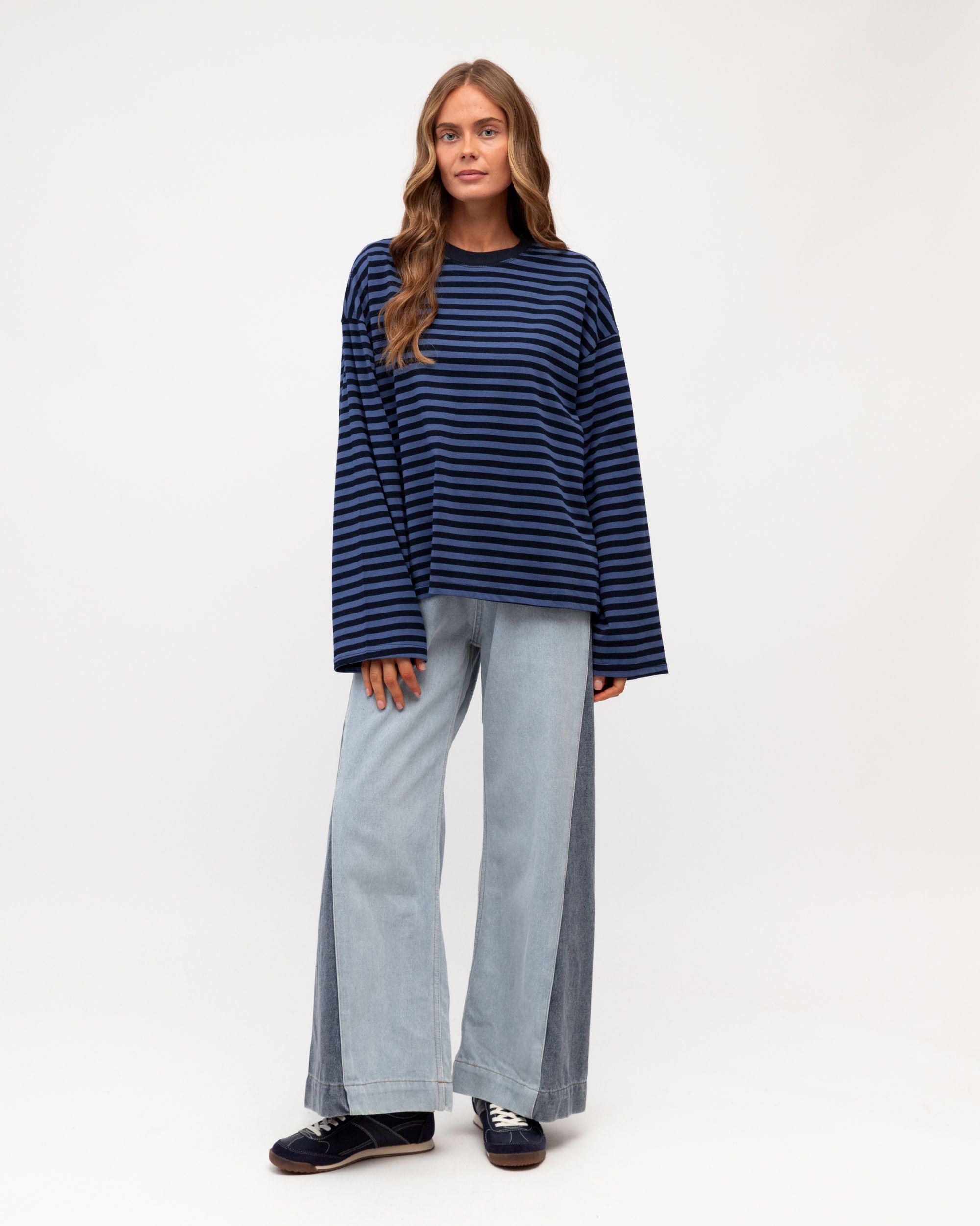 PAPER HEART / REMI STRIP LS TEE / PH14084 / NAVY- BLUE
