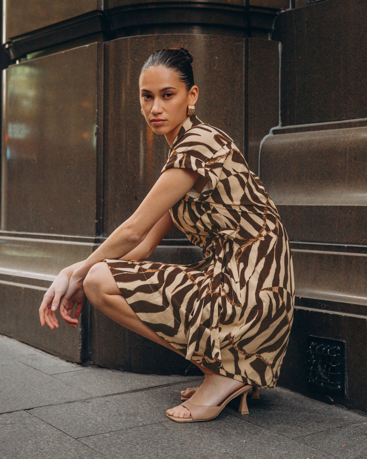 WHITE CLOSET / SAFARI WRAP DRESS / TFE10915