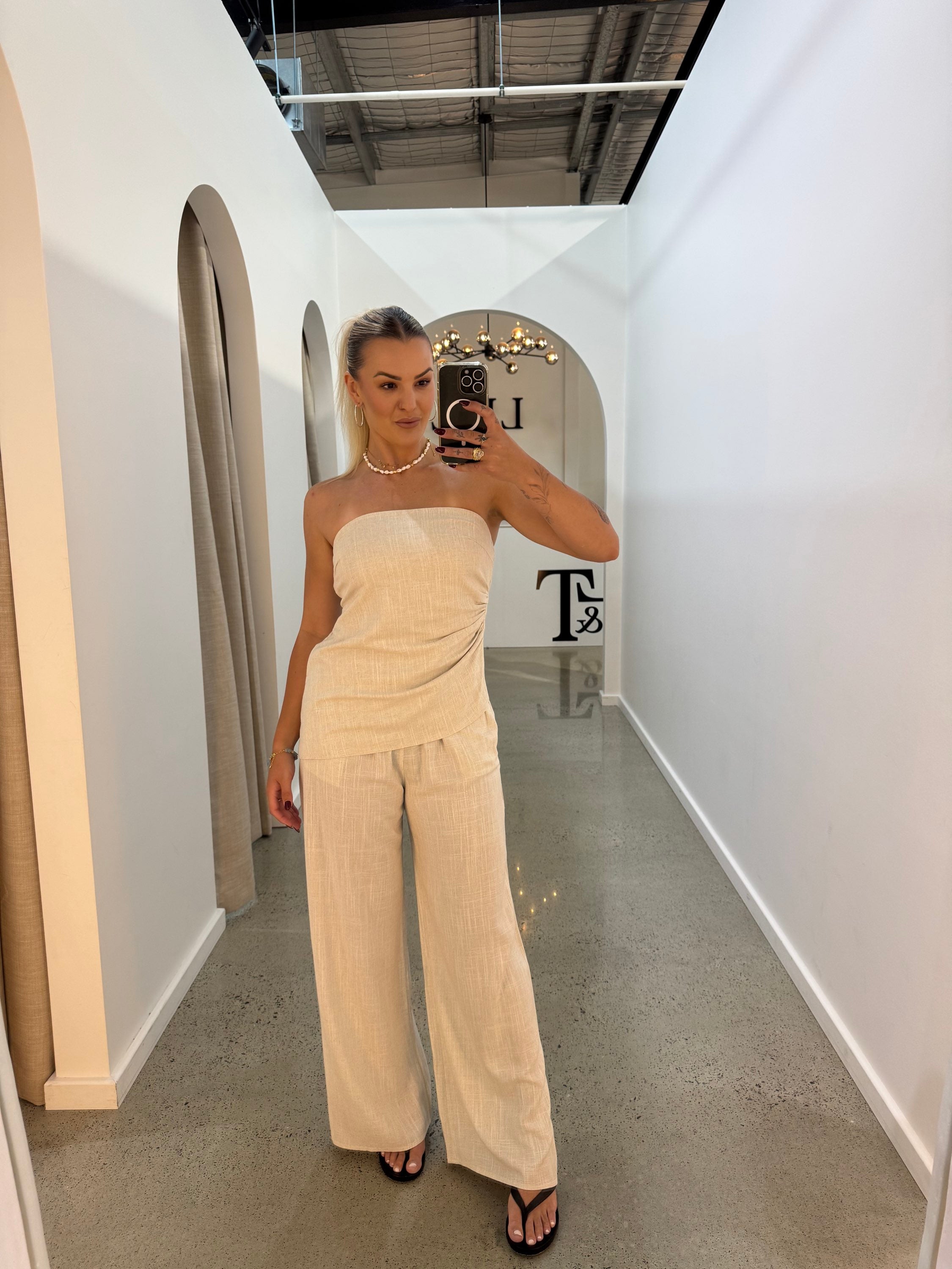 BY FRANKIE / OATMEAL STRAPLESS TOP / 543-1