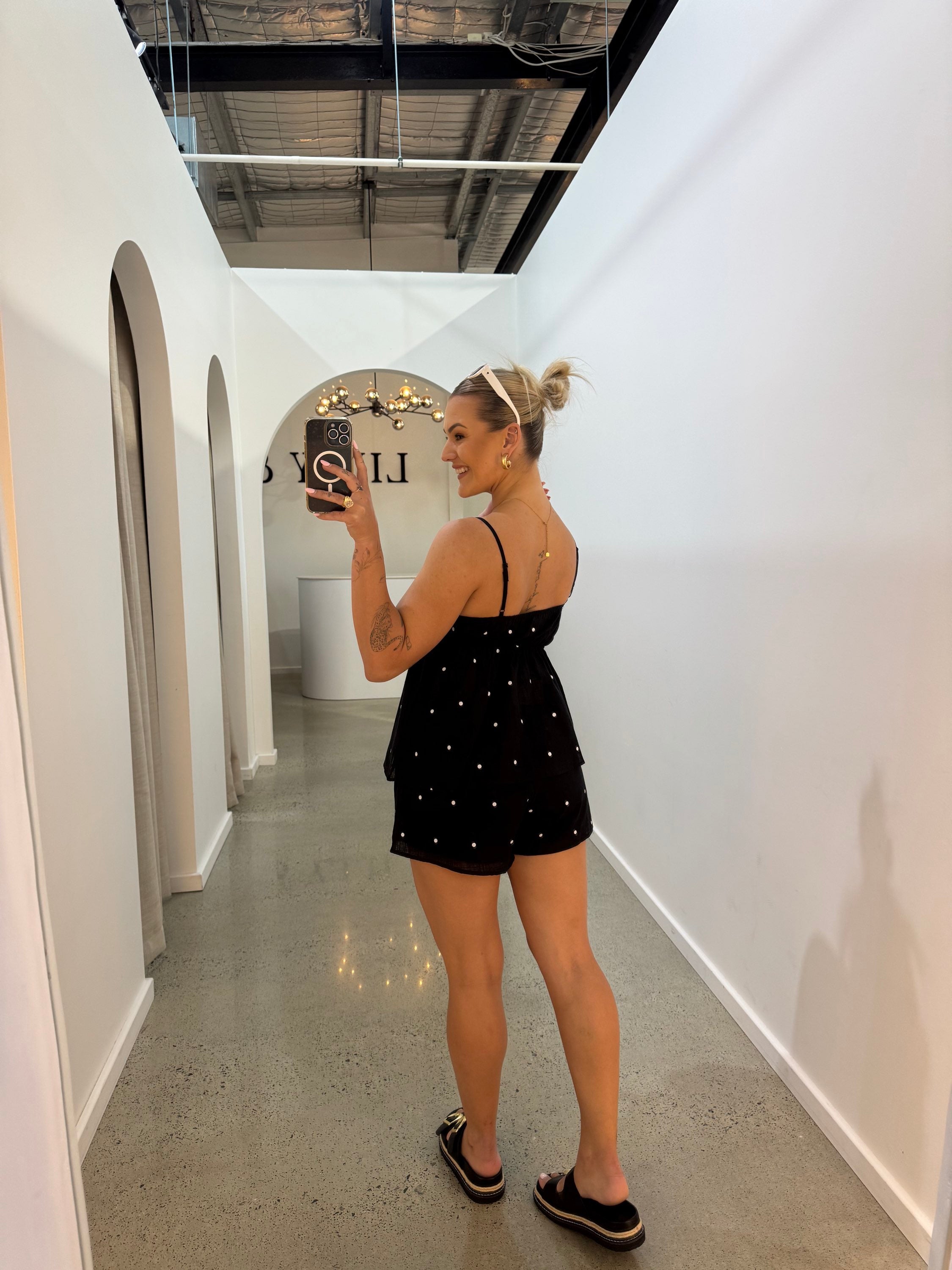 BY FRANKIE / BLACK POLKA SHORTS / 735-1