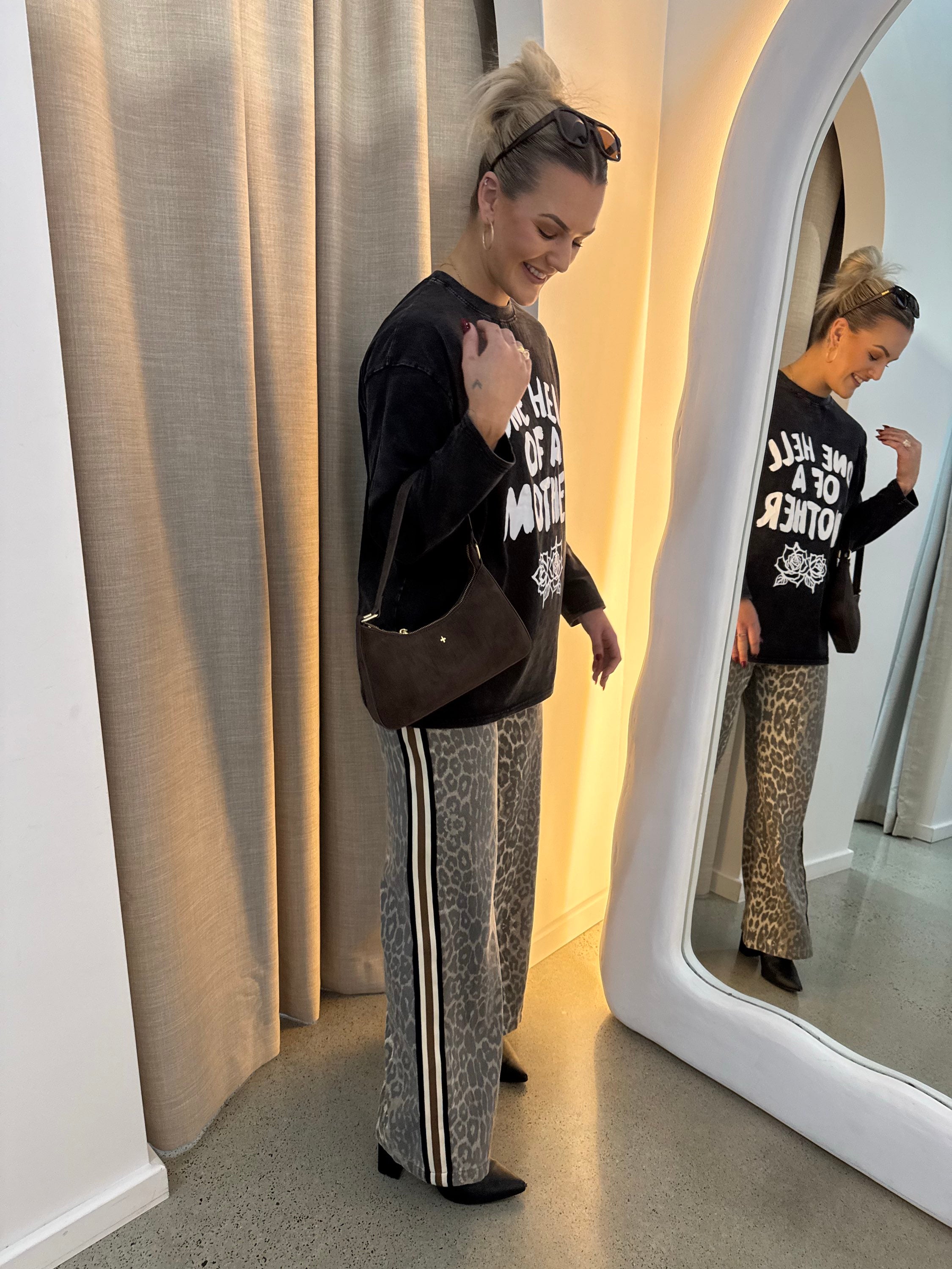 BY FRANKIE / ONE HELL OF A MOTHER LS TEE/ 787-16