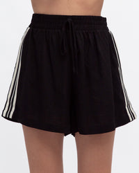 LINEN LUX / LINE UP SHORTS / BLACK / VVN11529-2
