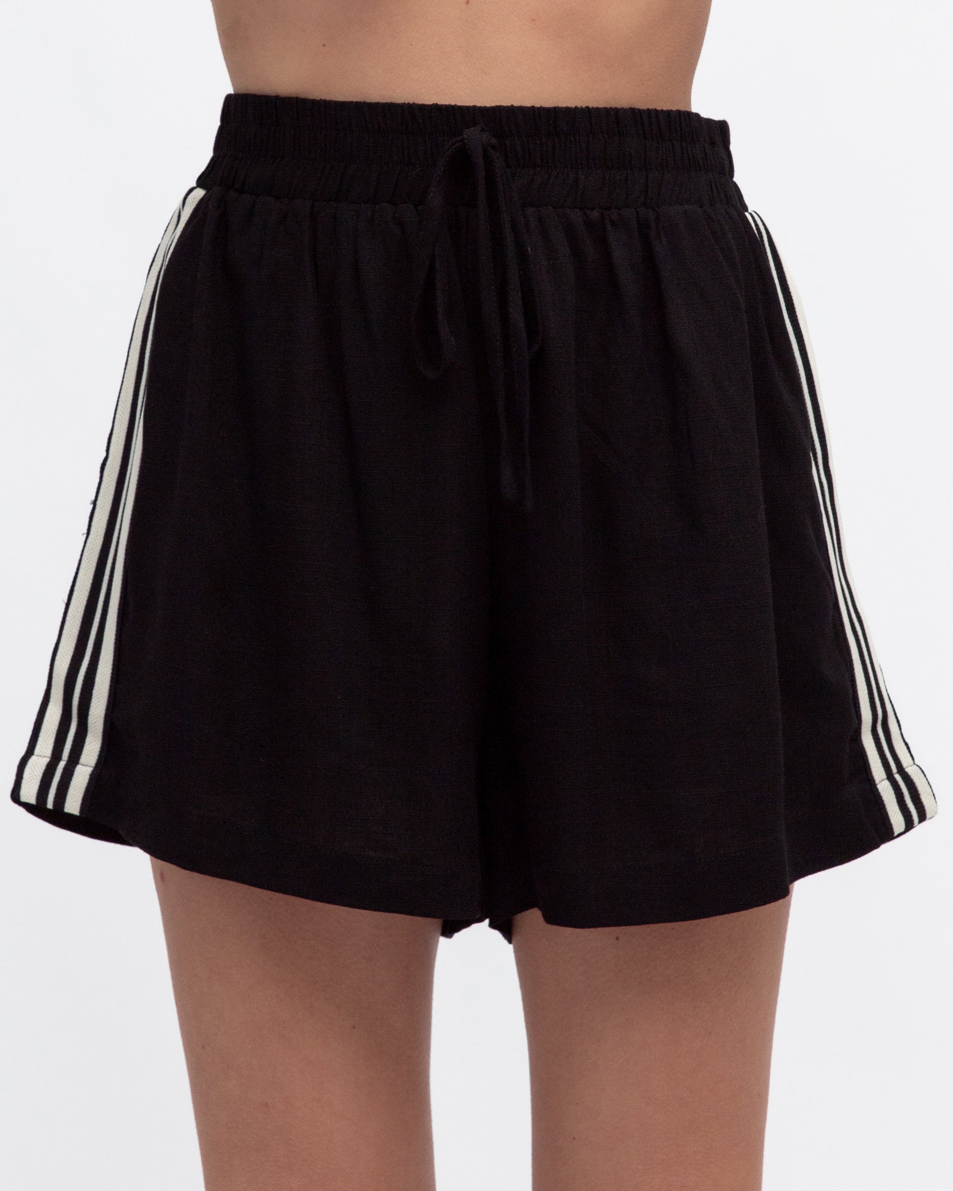 LINEN LUX / LINE UP SHORTS / BLACK / VVN11529-2