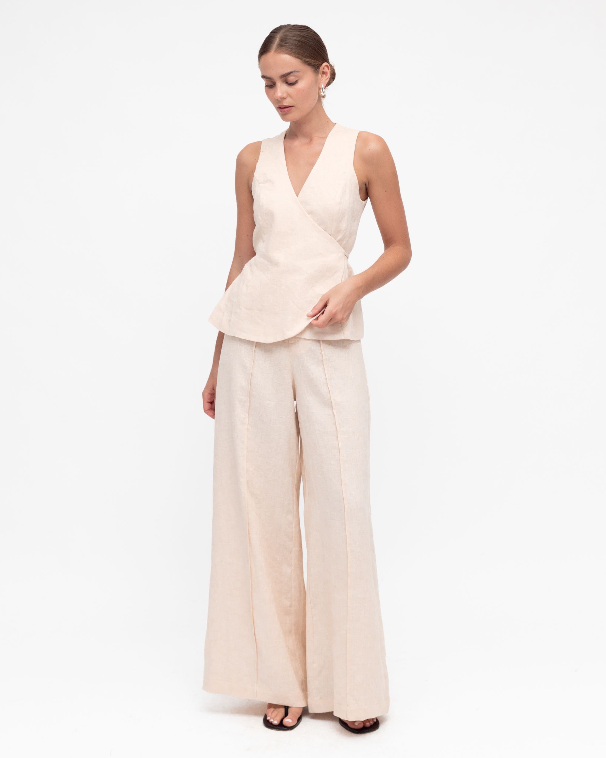 WHITE CLOSET / CAMILLIA PANTS / OATMEAT / TFL10445