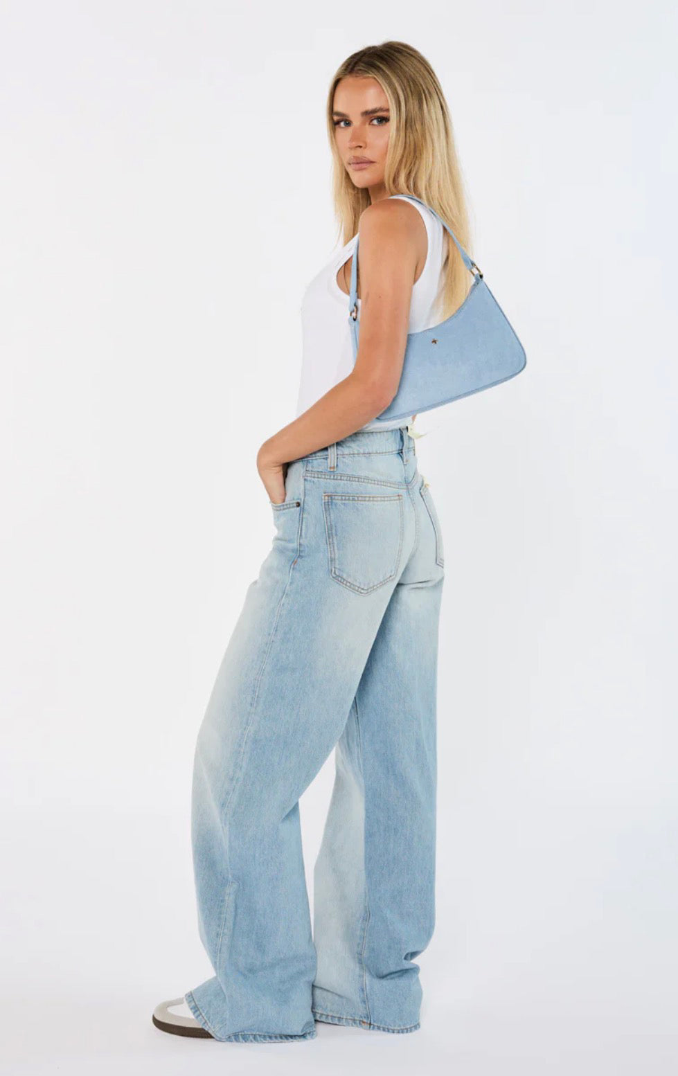 PETA + JAIN / JOSEE SHOULDER BAG / DENIM SUEDE GOLD