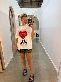 BY FRANKIE / WILD AT HEART TEE / WHITE / 610-33