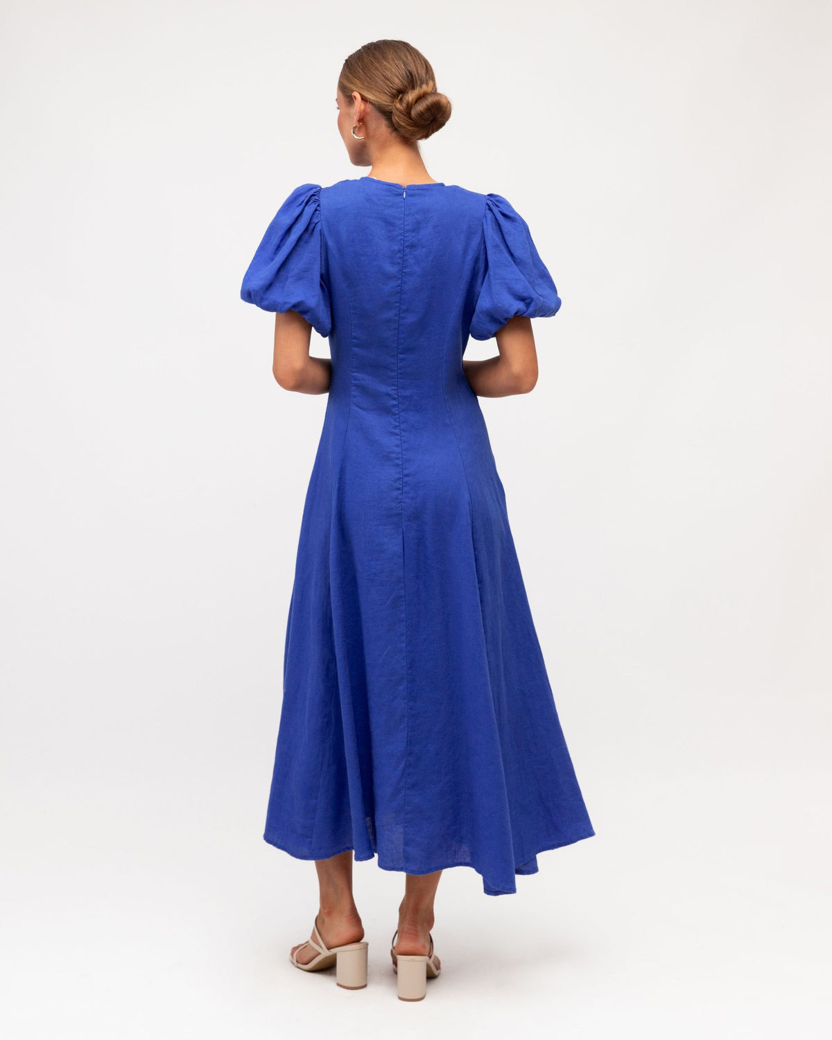 WHITE CLOSET / CHICA TWIST LINEN DRESS / COLBALT / TFL8545-27