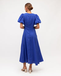 WHITE CLOSET / CHICA TWIST LINEN DRESS / COLBALT / TFL8545-27