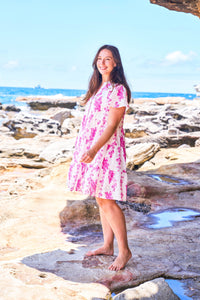 Elisha Dress - Pink/white