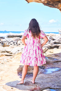 Elisha Dress - Pink/white