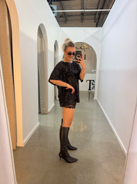 BY FRANKIE / BLACK SEQUINS TOP / 231-17