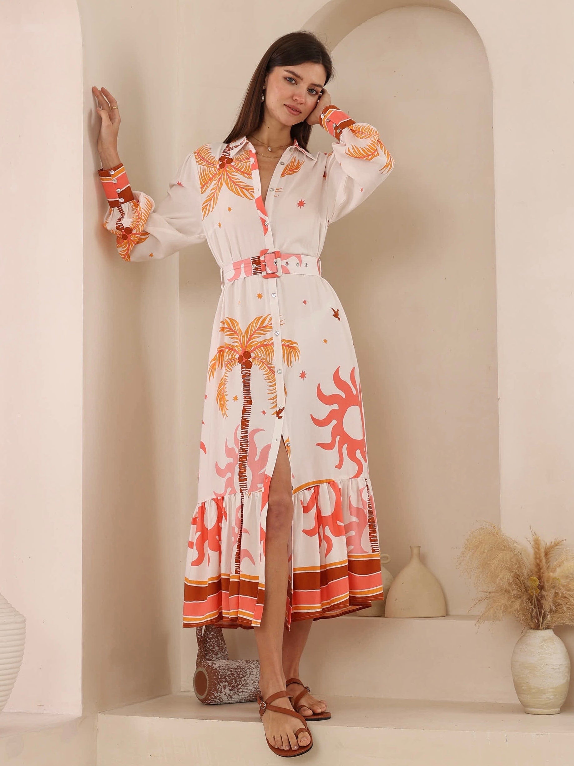 IRIS MAXI / PALM DRESS / 2012594-6