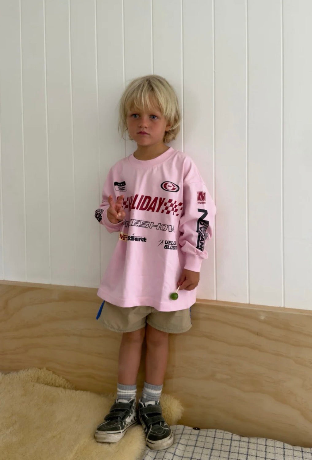 SSAINT / KIDS SIGNATURE MOTO TEE / PINK