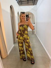 BY FRANKIE / CHOC - GREEN PALMA PANT / 521-20