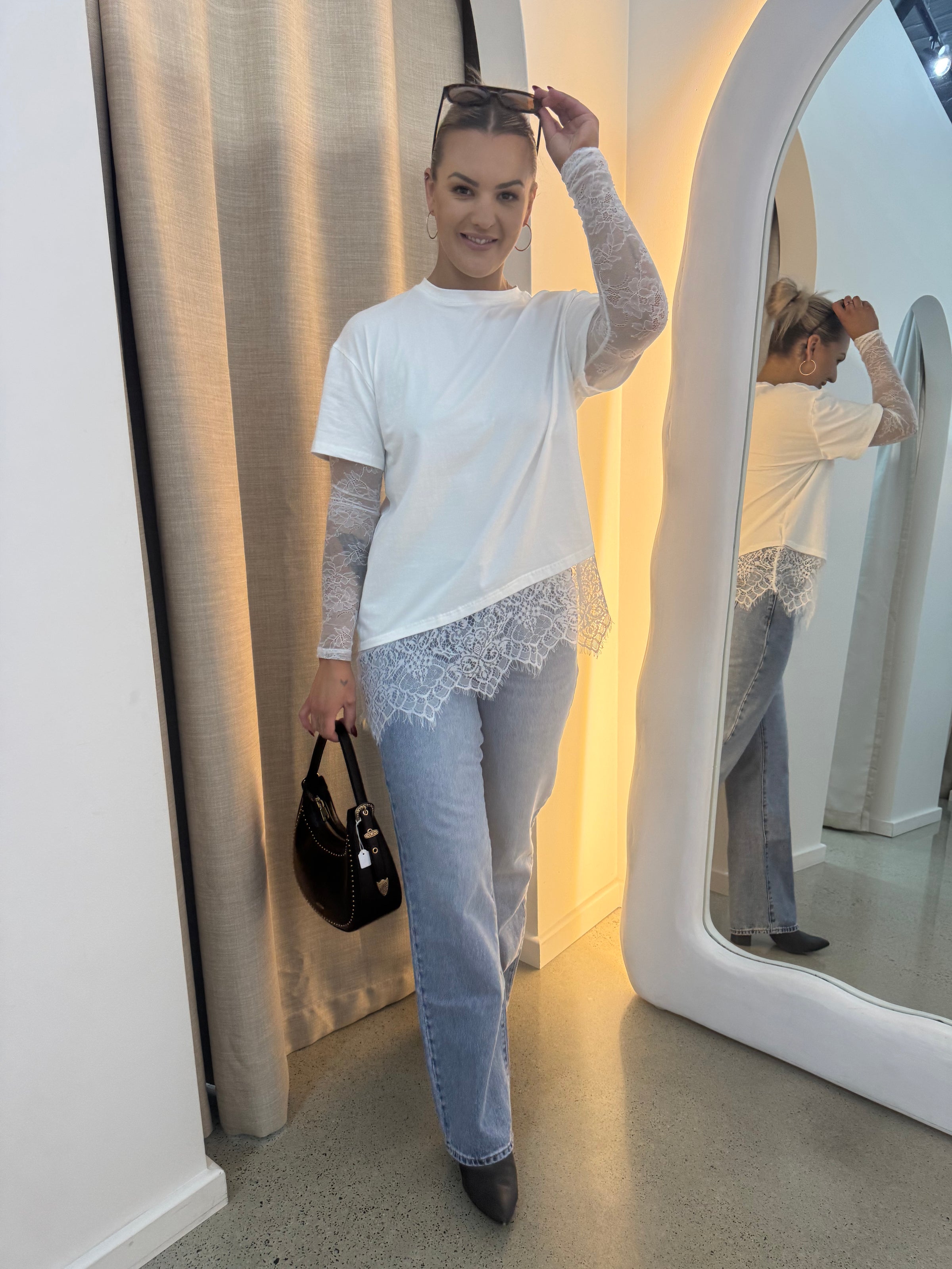 BY FRANKIE / WHITE LS LACE TEE / 2026-2