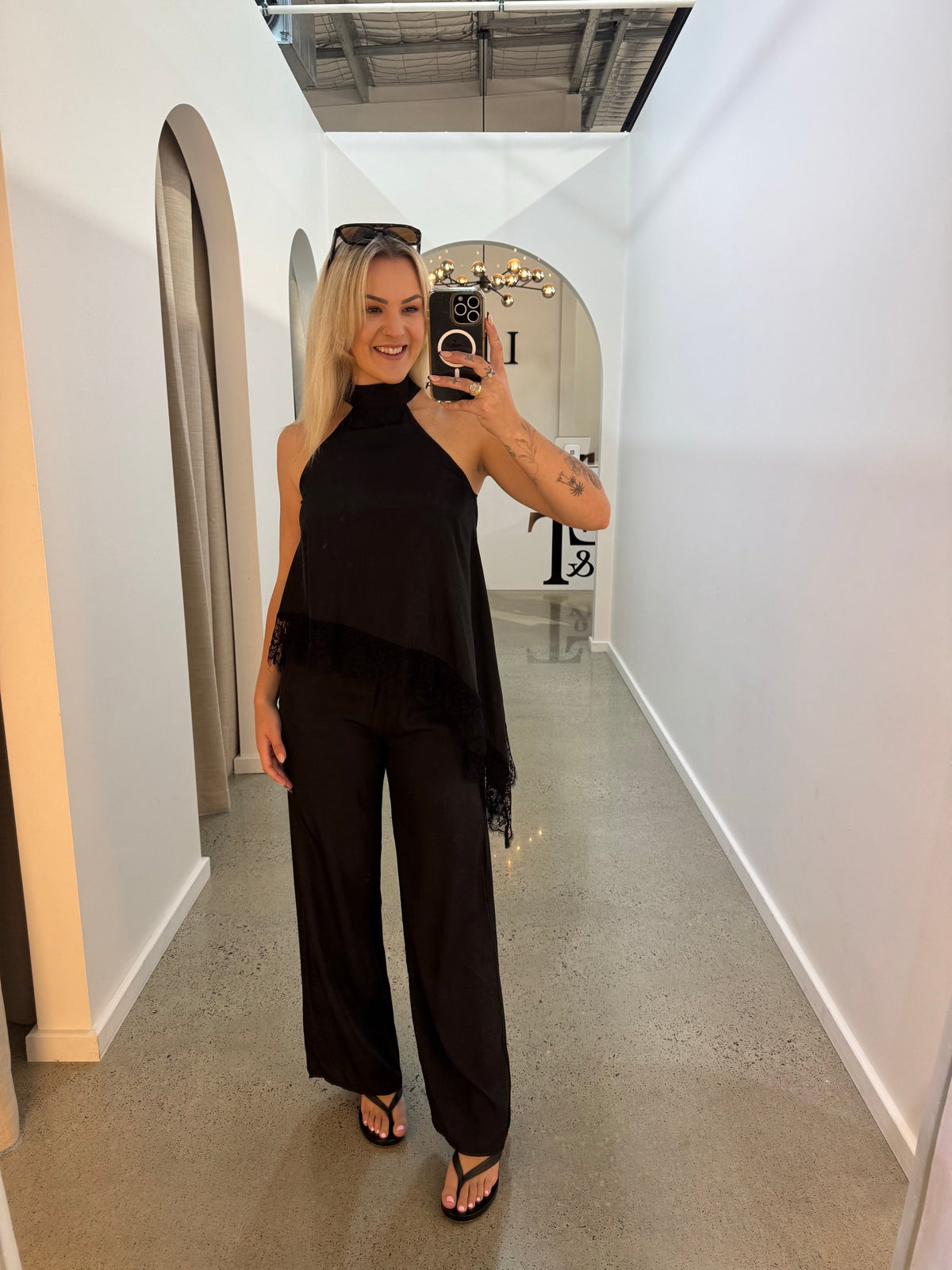 BY FRANKIE / BLACK CUPRO PANTS / 202613-1