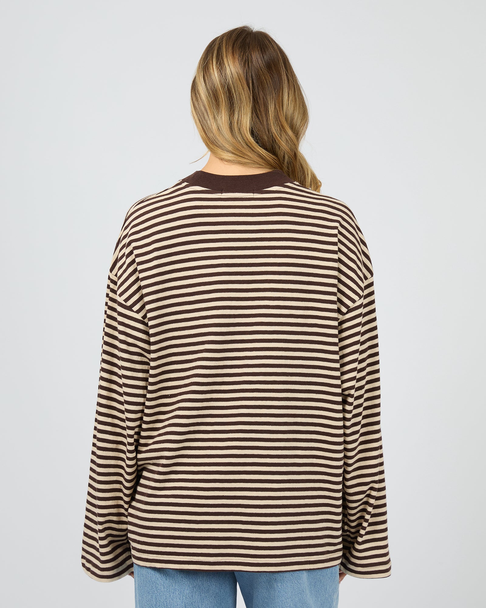 ALL ABOUT EVE / PALOMA LS STRIPE TEE / BROWN / 6479081