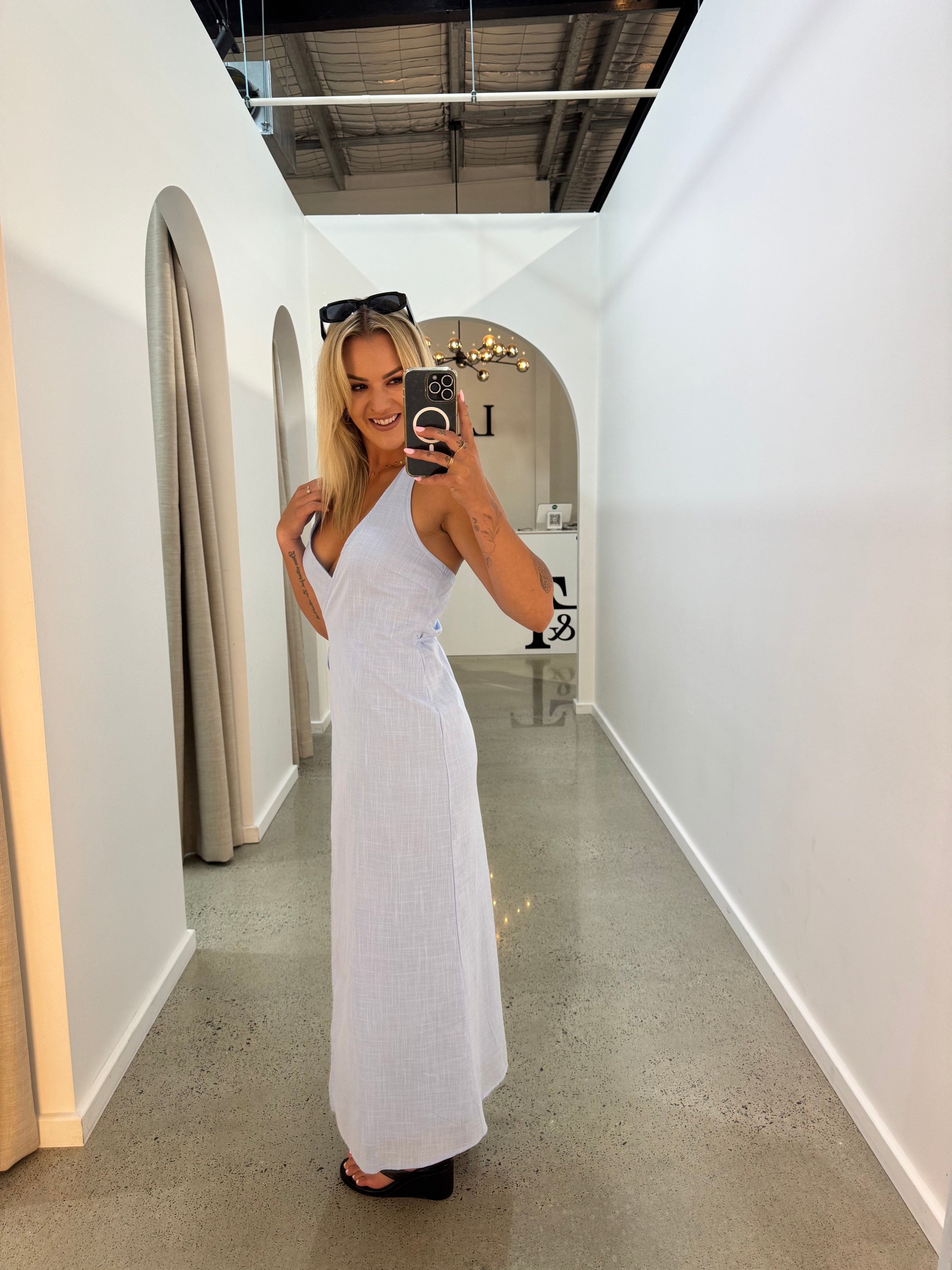 BY FRANKIE / BLUE WRAP DRESS / 557-3