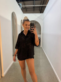 BY FRANKIE / BLACK LACE SHIRT / 579-1