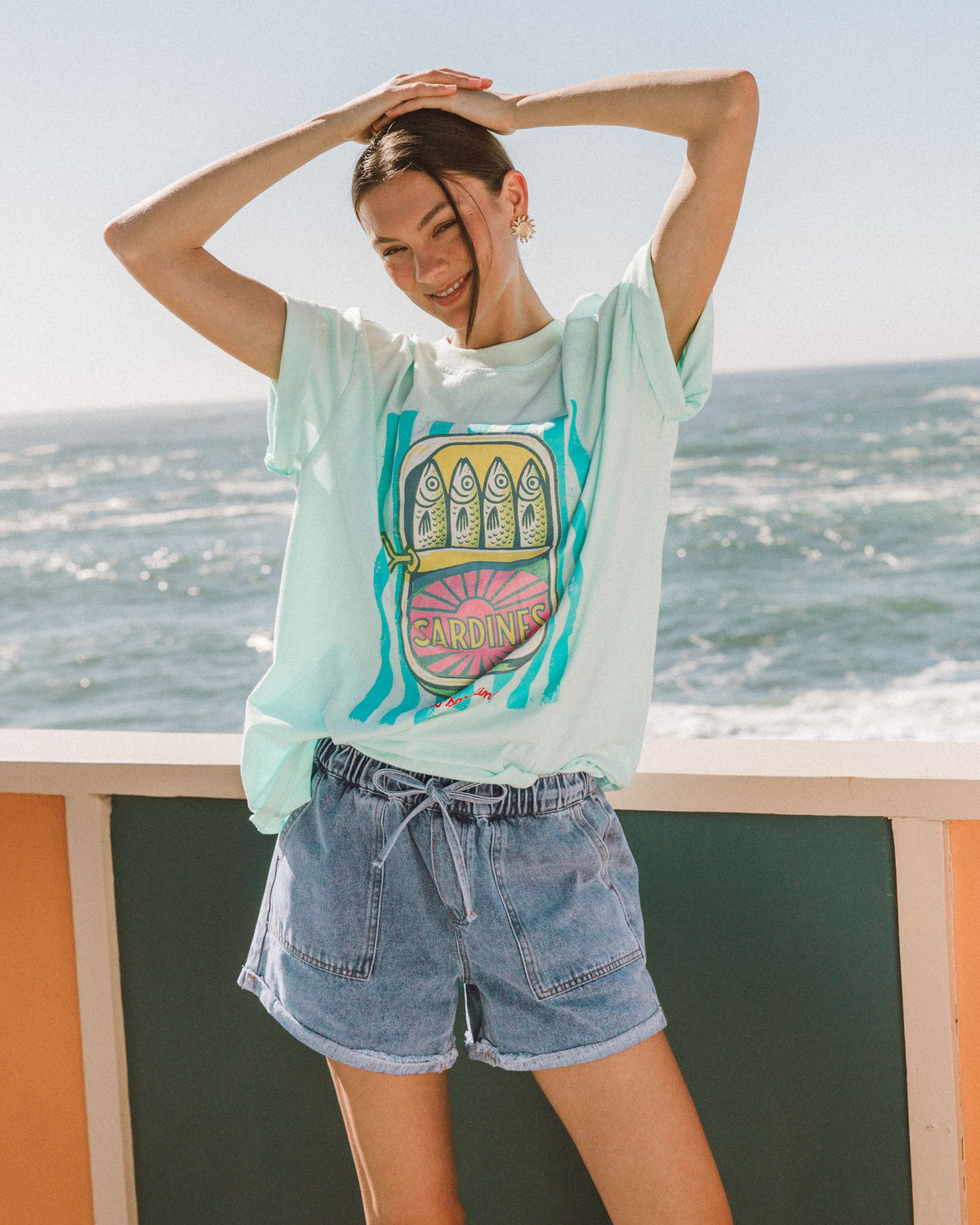 PAPER HEART / SARDINE TEE / AQUA / PHE13125