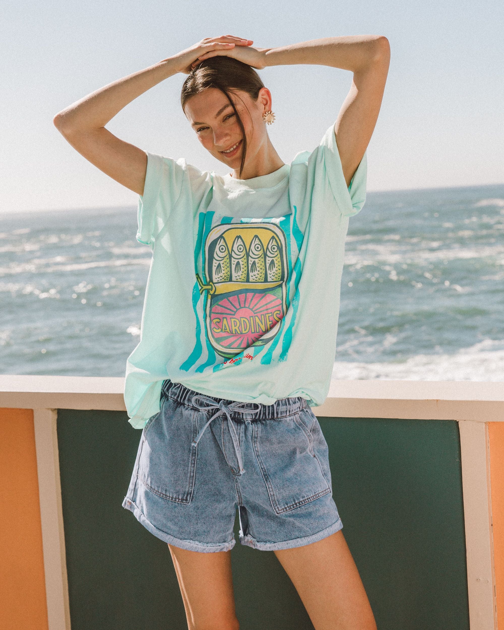 PAPER HEART / SARDINE TEE / AQUA / PHE13125