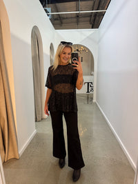 BY FRANKIE / BLACK OVERSIZED SEQUIN TOP / 231-11