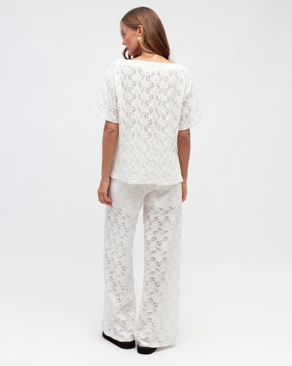 WHITE CLOSET / JENNA LACE TEE / IVORY/ TF10936-2
