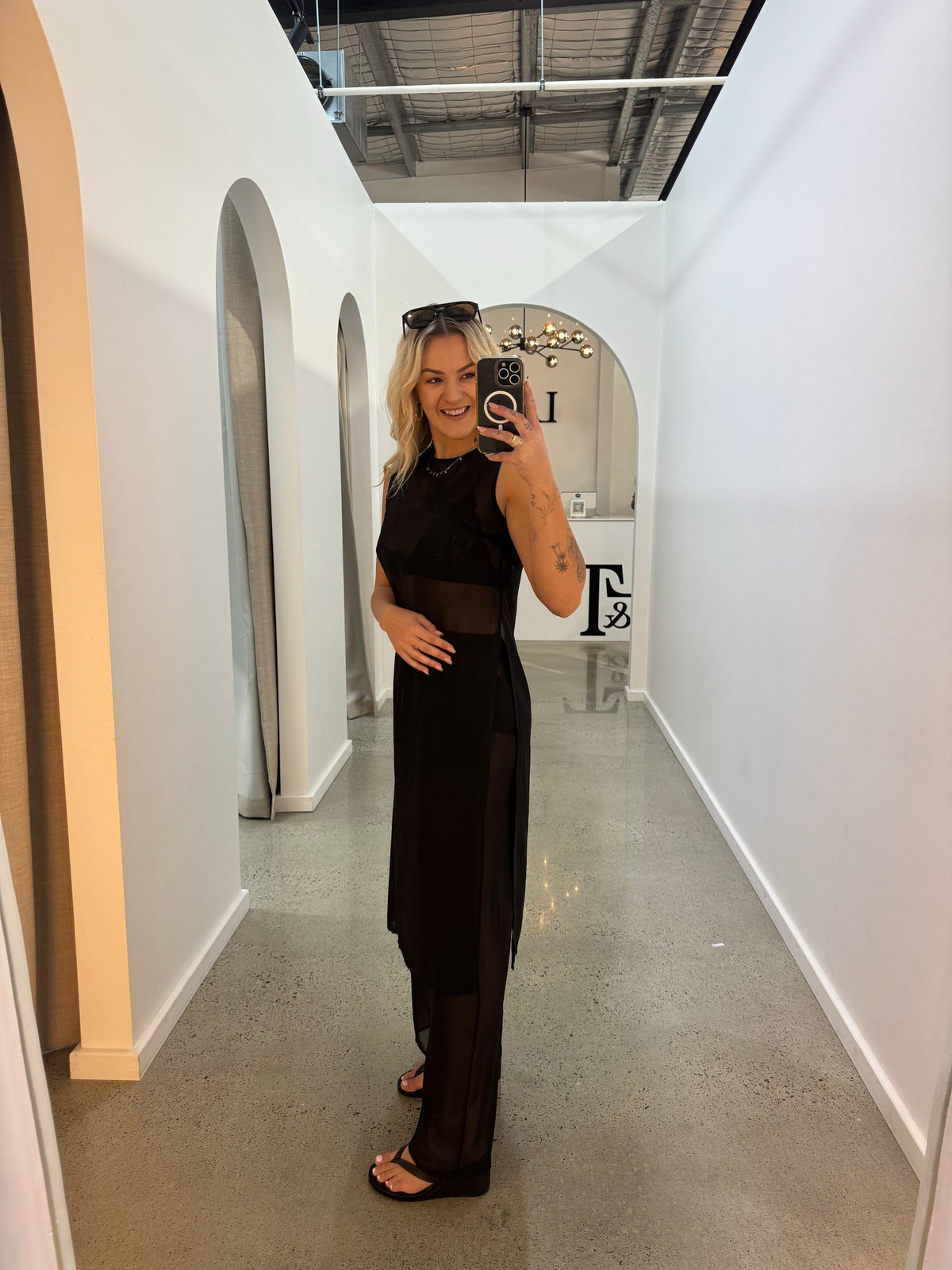BY FRANKIE / BLACK SHEER PANTS / 157-1