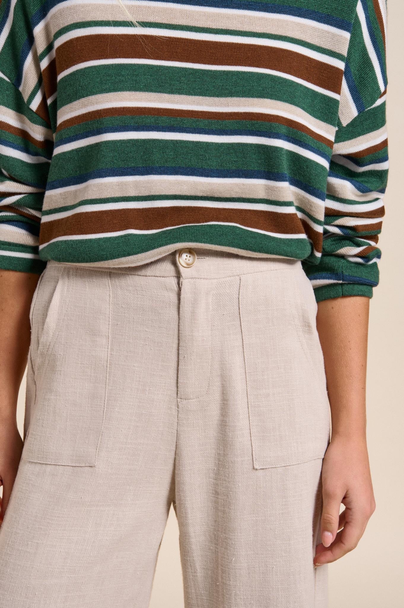 LITTLE LIES / OSAKA LINEN OATMEAL PANTS / R24122901
