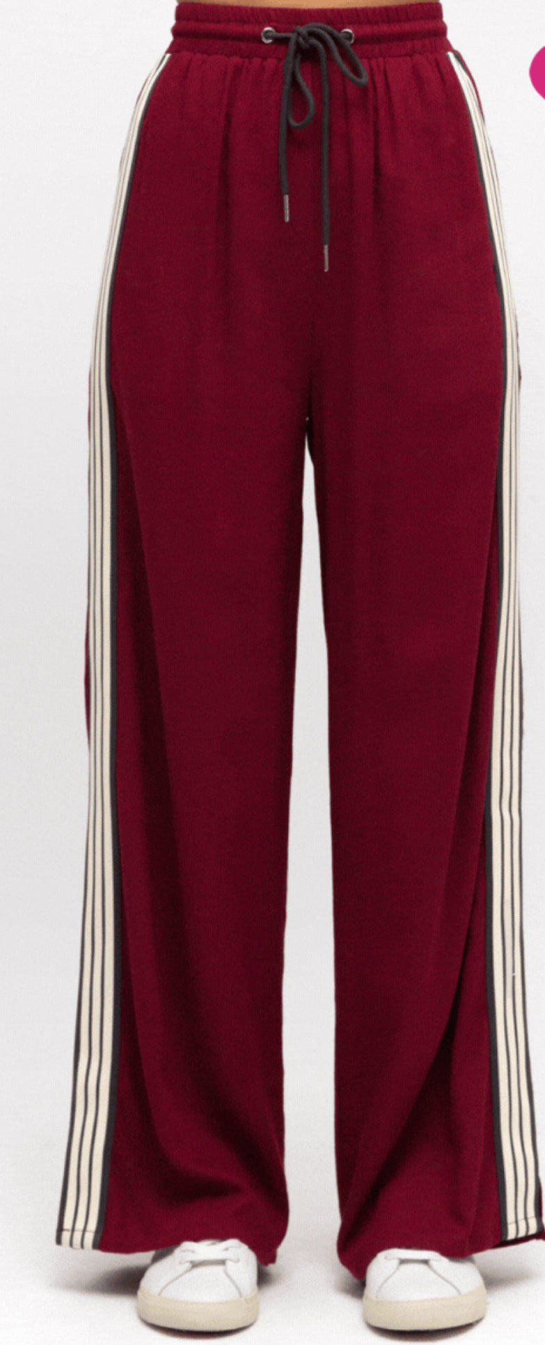 LABEL OF LOVE / STRIPPED PANTS / MAROON / LOL21654-2