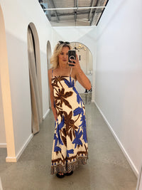 BY FRANKIE / CHOC - BLUE PALM DRESS / 902-28